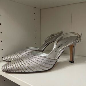 St. John Metallic Striped Heels